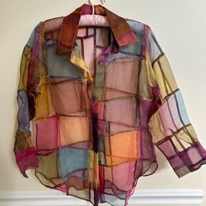 Beautiful Silk Organza Patchwork Shirt